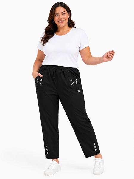 Picture of STRETCH TROUSER WITH ELASTIC WAIST - COTTON